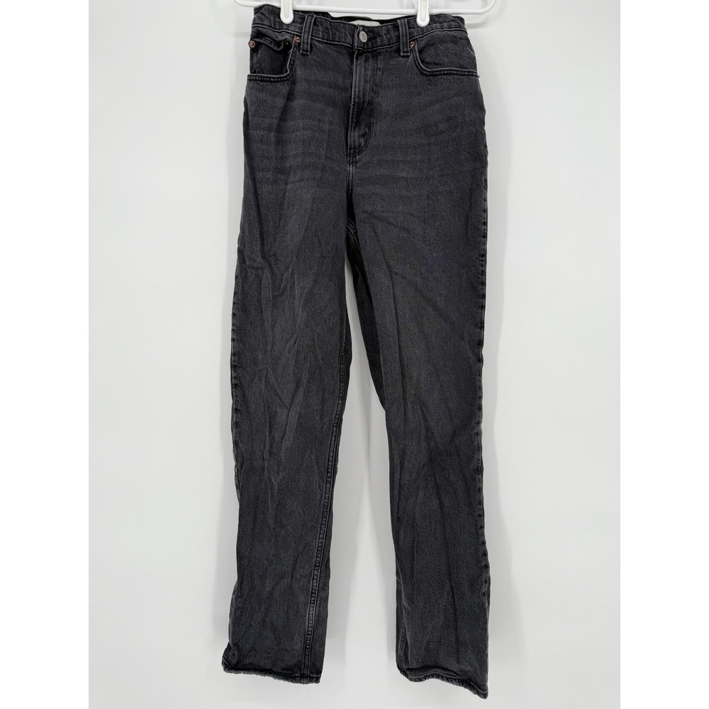 Abercrombie Fitch 90s Straight Ultra High Rise Gray Wash Jeans Size 28